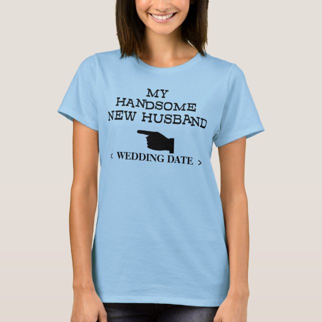 Neuer T - Shirt für Ehemann (Hochzeitstag) (Vorderseite)