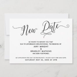 Neuer Termin für die vertagte Hochzeitsankündigung Einladung