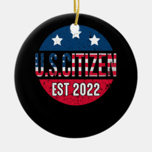 Neuer US-Staatsangehöriger Est 2022 amerikanische Keramik Ornament