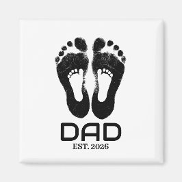 Neuer Vater Baby Fußabdrücke Gründungsdatum  Magnet