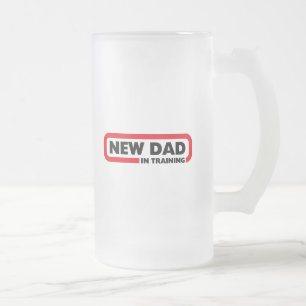 Neuer Vater im Training - eine Bier-Tasse für Mattglas Bierglas