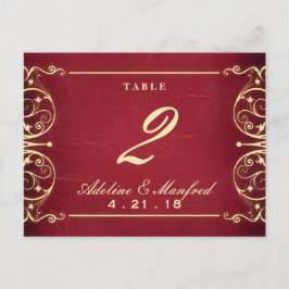 Neuer Victorian: Red & Gold Table Number Postkarte