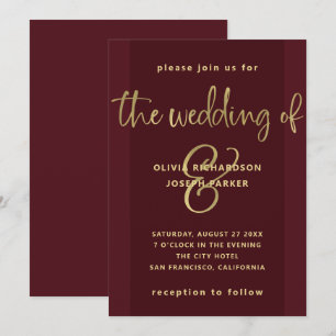 Neuer Vorschlag Burgund und Goldhochzeit Einladung