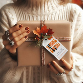 Neuer Weißer Graffiti-Erntedank Herbst Geschenkanhänger