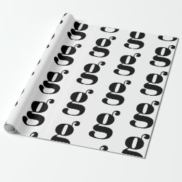 Neuer, weißer, monogramm-schwarzer Anfangsbuchstab Geschenkpapier