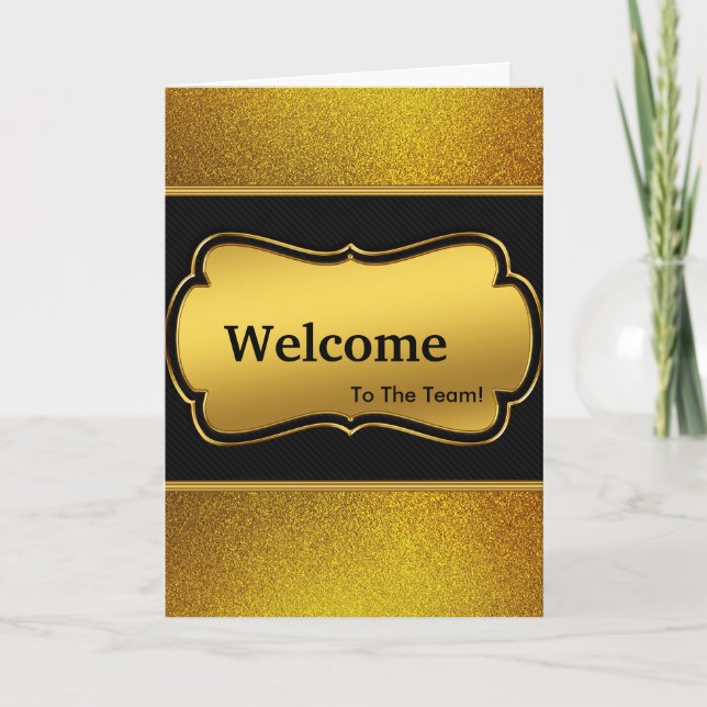 Neuer Welcome Gold Glitzer Karte (Vorderseite)