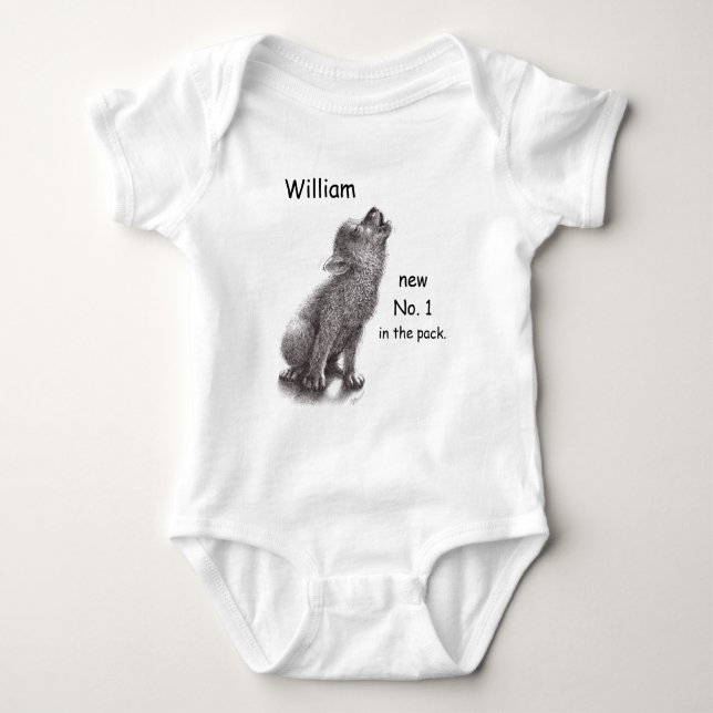Neuer Wolf im Pack heulend Wolf Baby Strampler (Vorderseite)