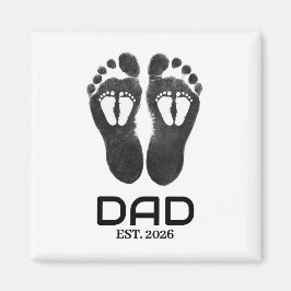 Neuer Zwillingsvater Baby Fußabdrücke Geschätztes  Magnet