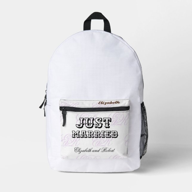 Neuerdings weiß und schwarz Moderne Mongram Honeym Bedruckter Rucksack (Vorderseite)