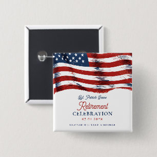 Neuere amerikanische Flagge 4. Juli Army Retiremen Button
