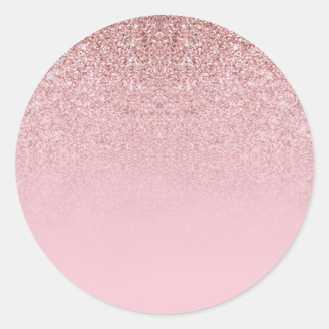 Neuere Rose Gold Glitzer Blank Template hinzufügen Runder Aufkleber (Vorderseite)