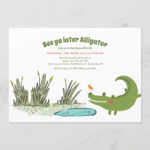 Neuerer Alligator, der weg Party geht Einladung