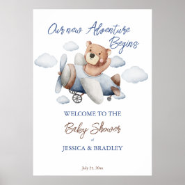 Neues Abenteuer Mini Baby Dusche Begrüßungszeichen Poster