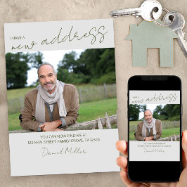 Neues Address-Foto mit Lässigem SkriptVerschieben Ankündigung