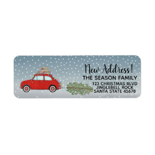 Neues Address Red Fiat 500 Weihnachtsbaumlabel
