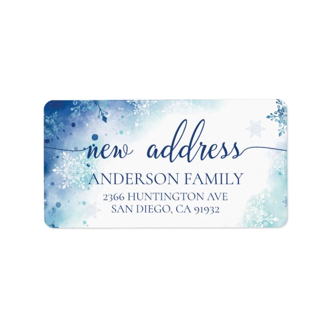 Neues Address Winter Rücksendesiegel Adressaufkleber (Vorne)