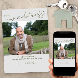 Neues Adressfoto mit lockerer Schriftart Moving Ankündigung