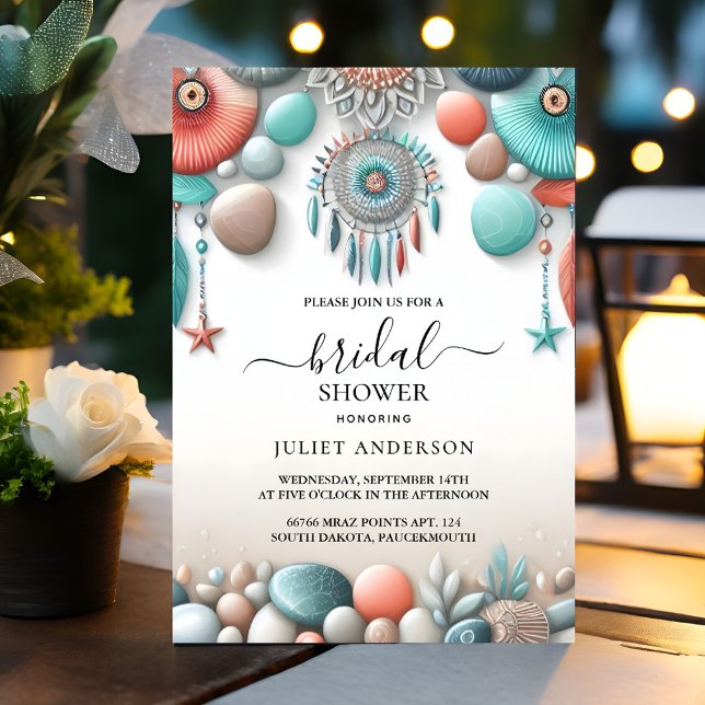 Neues Aqua Sand Brautparty gestapelt Einladung (Von Creator hochgeladen)