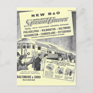 Neues B&O Budd baute Tageslicht Speedliners auf Postkarte