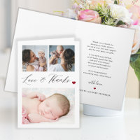 Neues Baby 3 Foto Collage elegante danke