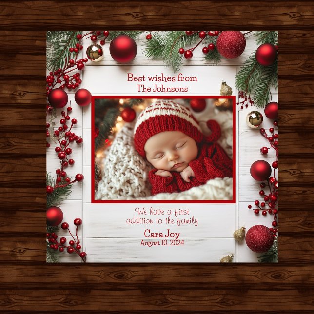 Neues Baby-Ankündigung Foto Weihnachten Fliese (Von Creator hochgeladen)