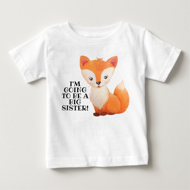 Neues Baby Big Sister Little Fox Kleinkind Tshirt (Vorderseite)