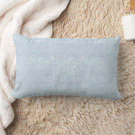 Neues Baby Blue Linen Fabric Vollständiger Name Ge Lendenkissen