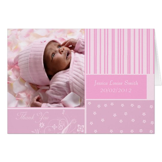 neues Baby danken Ihnen Fotogrußkarte Karte