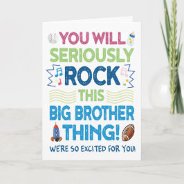 Neues Baby, dass du dieses große Brother-Ding rock Karte