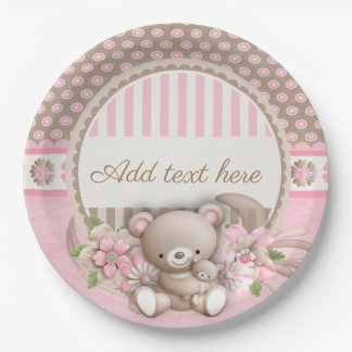 Neues Baby des Teddybären Pappteller