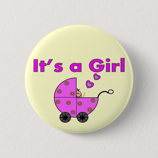 Neues Baby "es ist ein Mädchen-" Geschenke Button (Vorderseite)