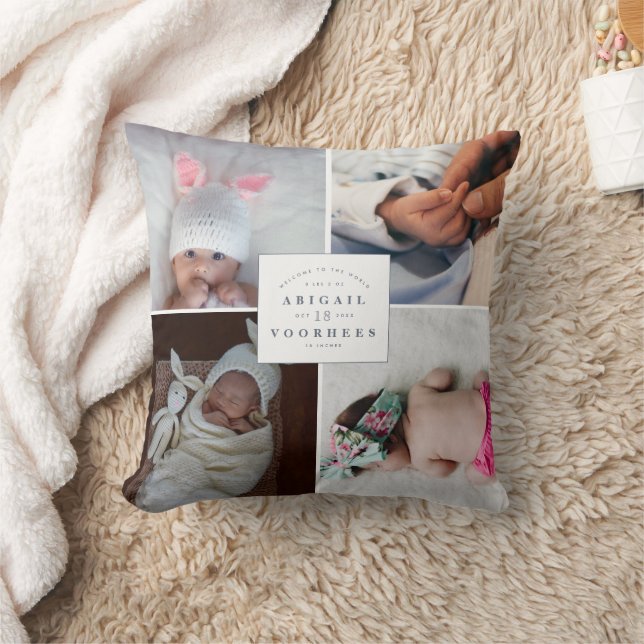 Neues Baby Foto Collage Throw Kissen (Decke)