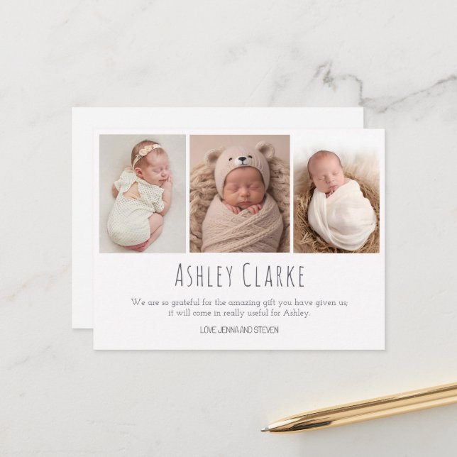Neues Baby-Foto-Geburtsankündigungskarte Postkarte (Vorderseite/Rückseite Beispiel)