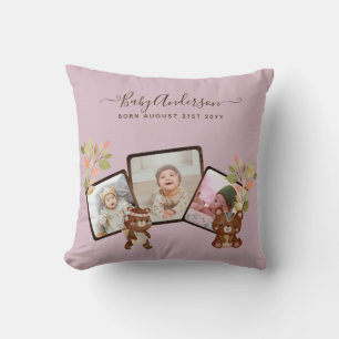 Neues Baby-FOTO-Geschenk - Niedliche Landtiere PIN Kissen