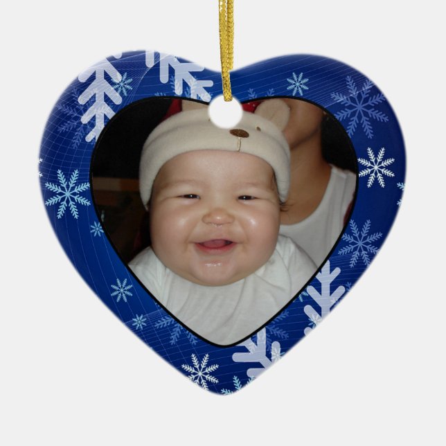 Neues Baby Foto Geschenk Tag & Ornament (Vorne)