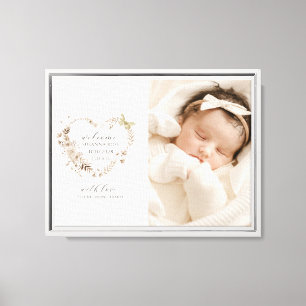 Neues Baby Foto Herzlich willkommen Leinwanddruck