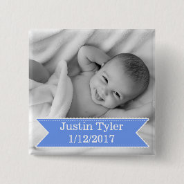 Neues Baby-Foto und Name Blue Boy-Schaltfläche Button