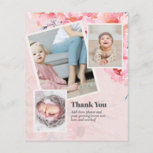 Neues Baby Foto Vielen Dank Karten Modernes Budget
