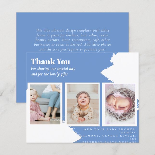 Neues Baby Foto Vielen Dank Karten Modernes Budget (Vorne/Hinten)