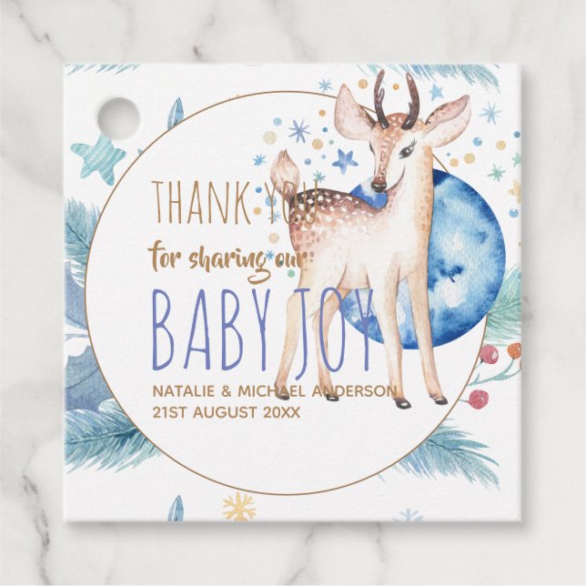 Neues Baby Foto Vielen Dank Karten Modernes Budget Geschenkanhänger (Vorderseite)