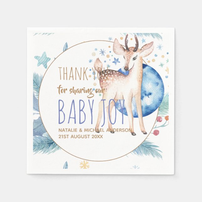 Neues Baby Foto Vielen Dank Karten Modernes Budget Serviette (Vorderseite)