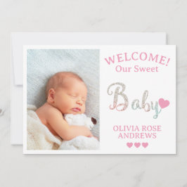 Neues Baby-Foto Willkommen bei Name Ankündigung