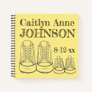 Neues Baby Geburtsdatum Personalisiert Big Little Notizbuch