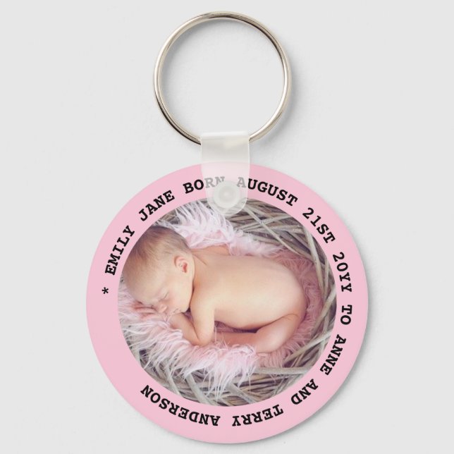 NEUES BABY GIRL FOTO GÜNSTIGT Textgeschenke unter  Schlüsselanhänger (Vorderseite)
