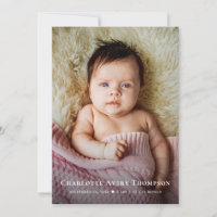 Neues Baby GIRL Foto Vielen Dank Herzlich Willkomm