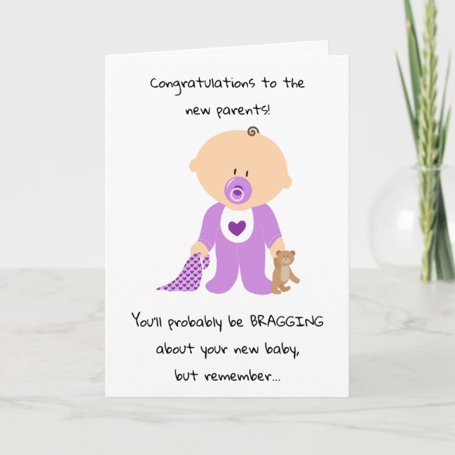 Neues Baby Girl wechselt das Thema Gratulation Karte (Vorderseite)