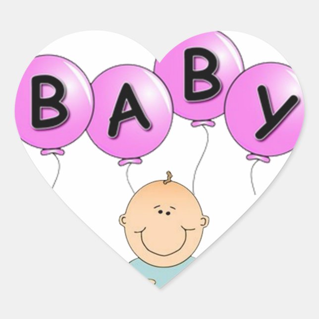 neues Baby Herz-Aufkleber (Vorderseite)