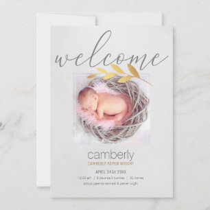 Neues Baby Individualisierbares Foto Geburtsdatum Ankündigung