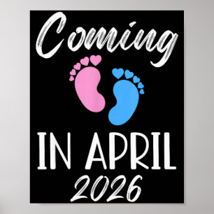 Neues Baby kommt im April 2026 Lustige Babyparty B Poster