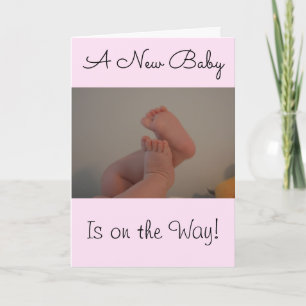 Neues Baby Mädchen auf dem Weg Herzlichen Glückwun Karte